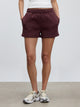 Womens Neoprene Short in Burgundy