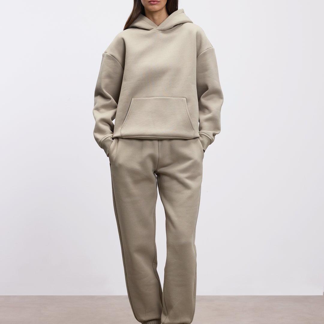 Womens Relaxed Hoodie in Stone