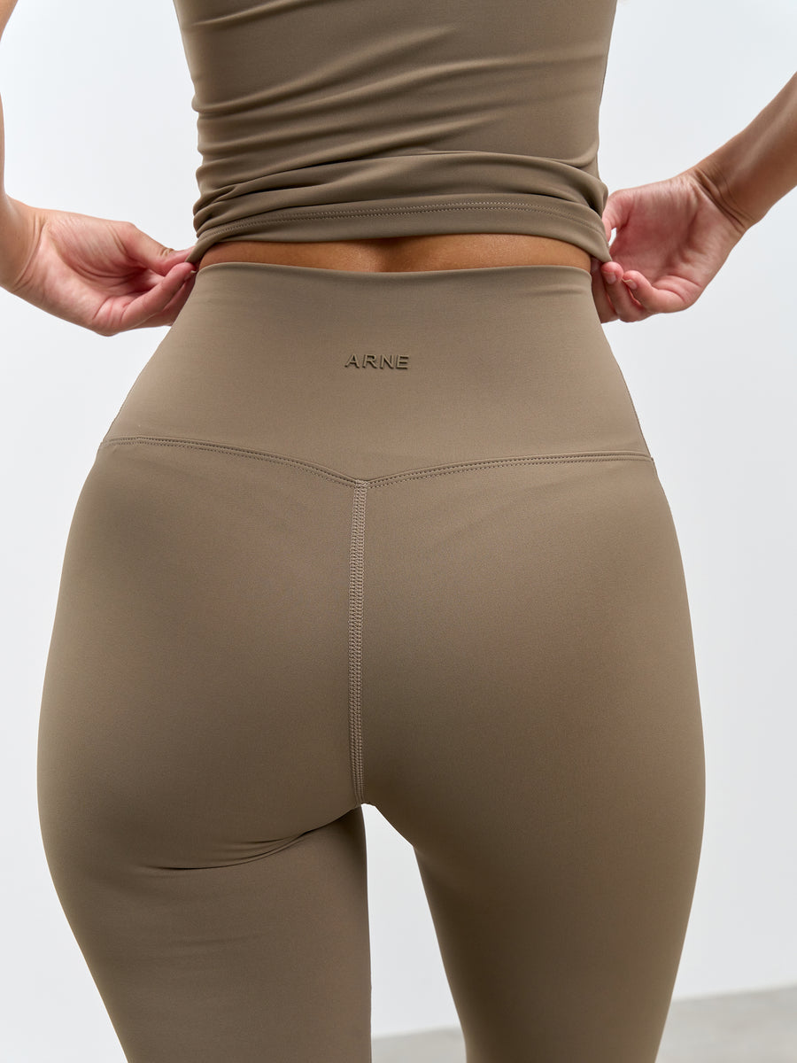 Womens Active Flared Legging in Taupe