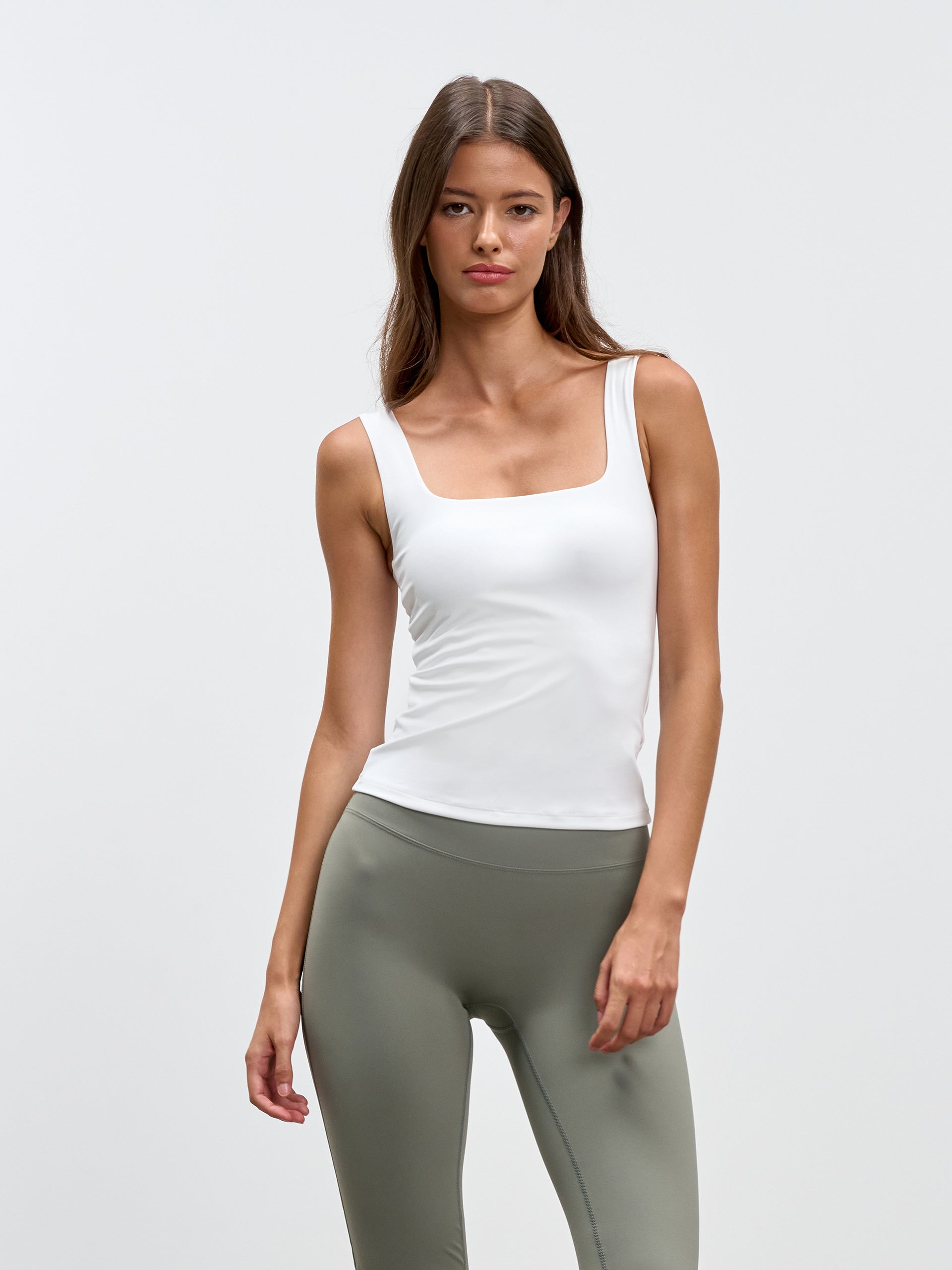 Womens Active Square Neck Vest in White