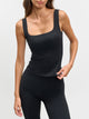 Womens Active Square Neck Vest in Black