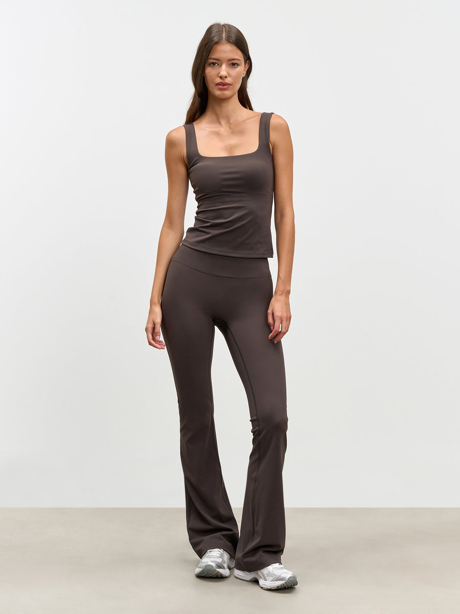 Womens Active Flared Legging in Brown