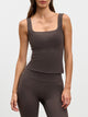 Womens Active Square Neck Vest in Brown