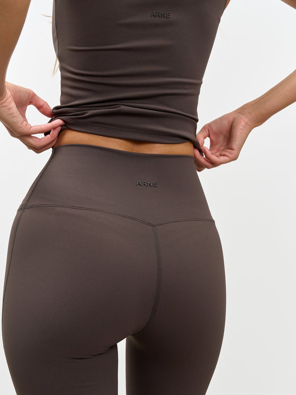 Womens Active Flared Legging in Brown