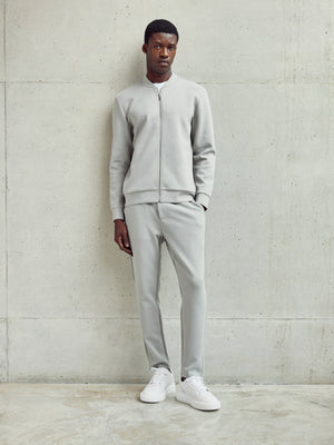 Tailored Interlock Bomber Jacket in Stone