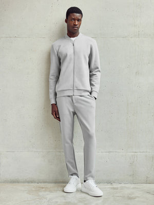 Tailored Interlock Bomber Jacket in Stone