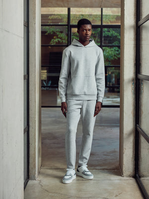 Interlock Jersey Essential Hoodie in Marl Grey