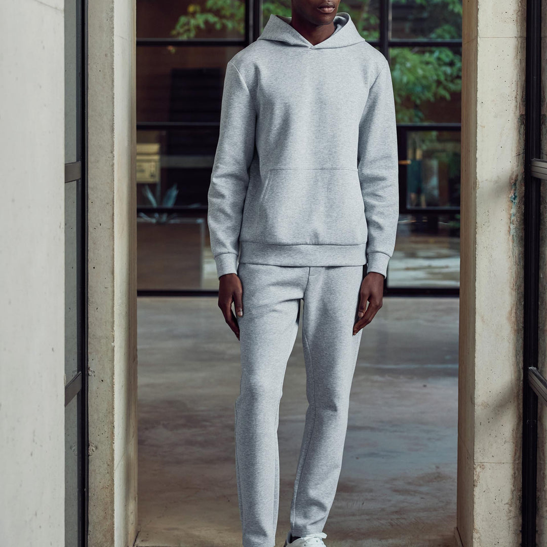 Interlock Jersey Essential Hoodie in Marl Grey