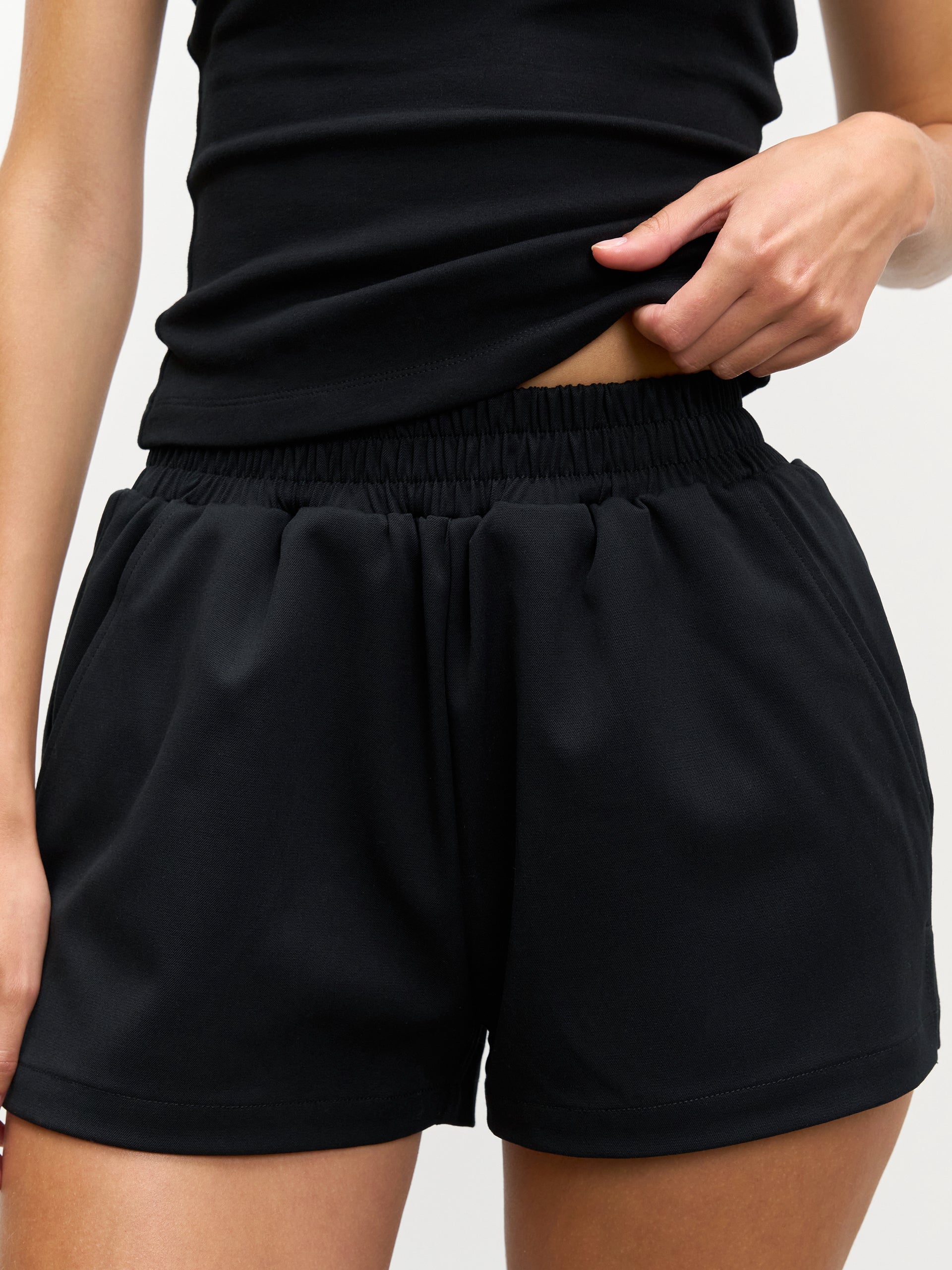 Womens Pull On Short in Black