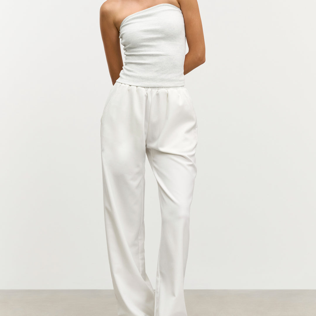 Womens Jersey Bandeau Top in Marl Grey