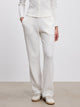 Womens Waffle Straight Leg Trouser in Ecru