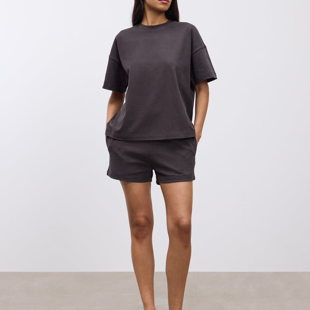 Womens Brushed Relaxed Short in Brown