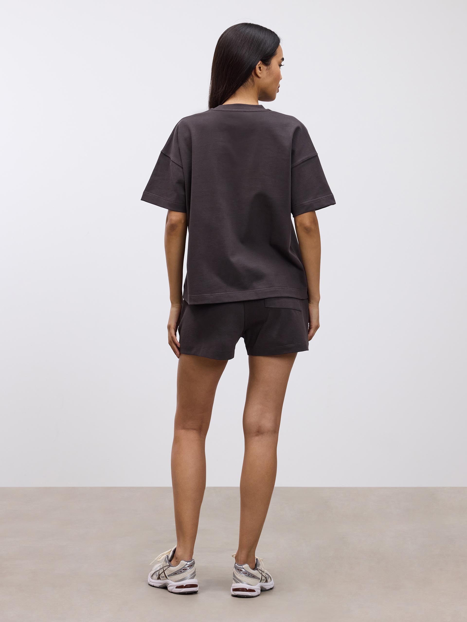 Womens Brushed Relaxed T-Shirt in Brown