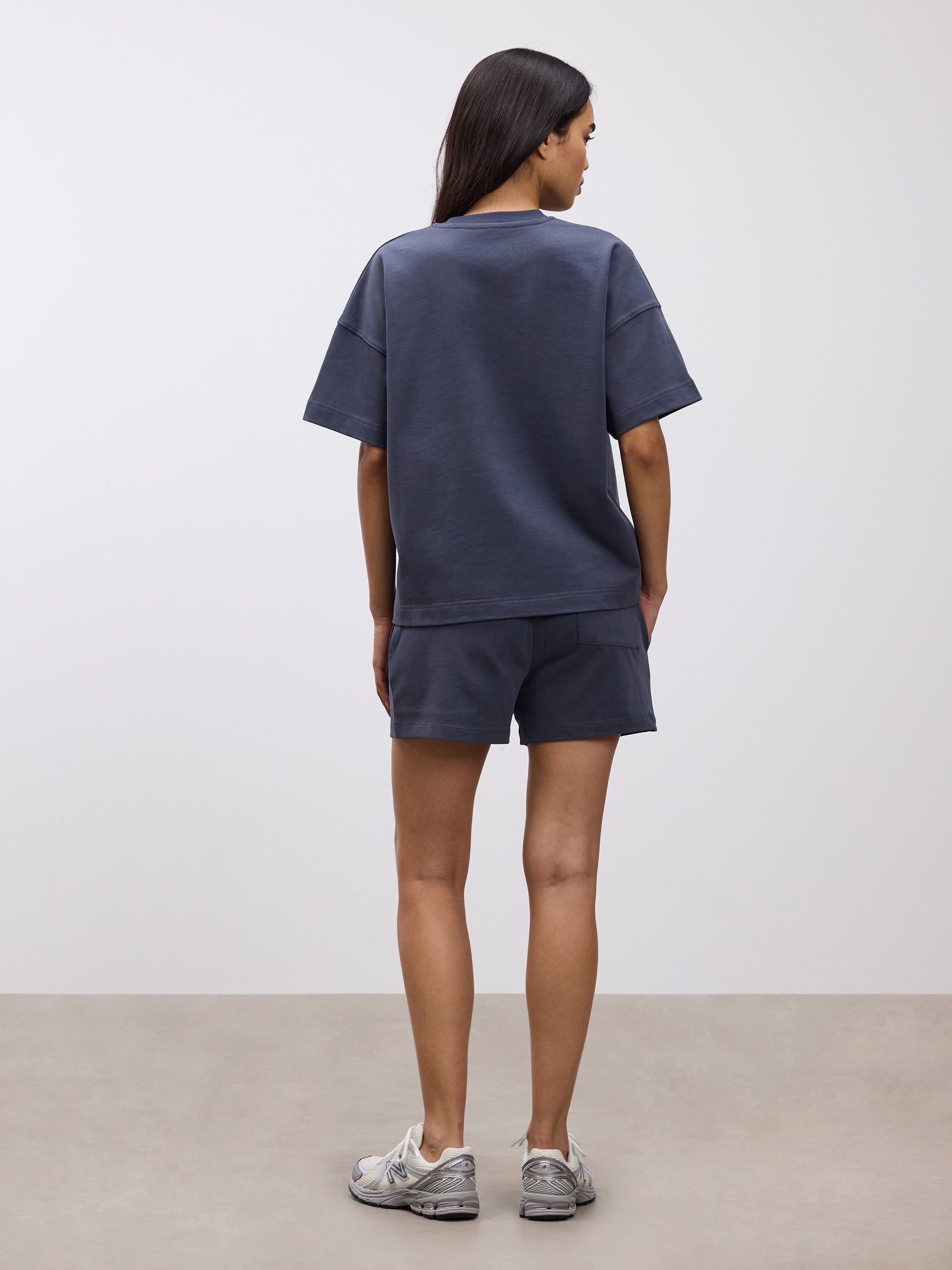 Womens Brushed Relaxed T-Shirt in Slate Blue