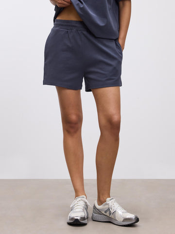 Womens Brushed Relaxed Short in Slate Blue