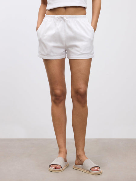 Womens Linen Short in White