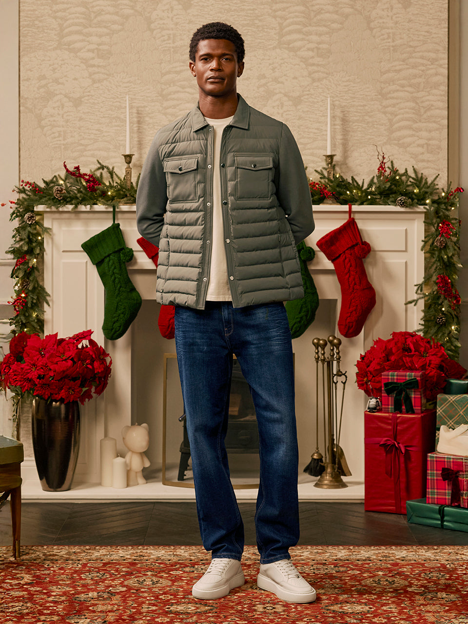 Hybrid Quilted Overshirt in Sage