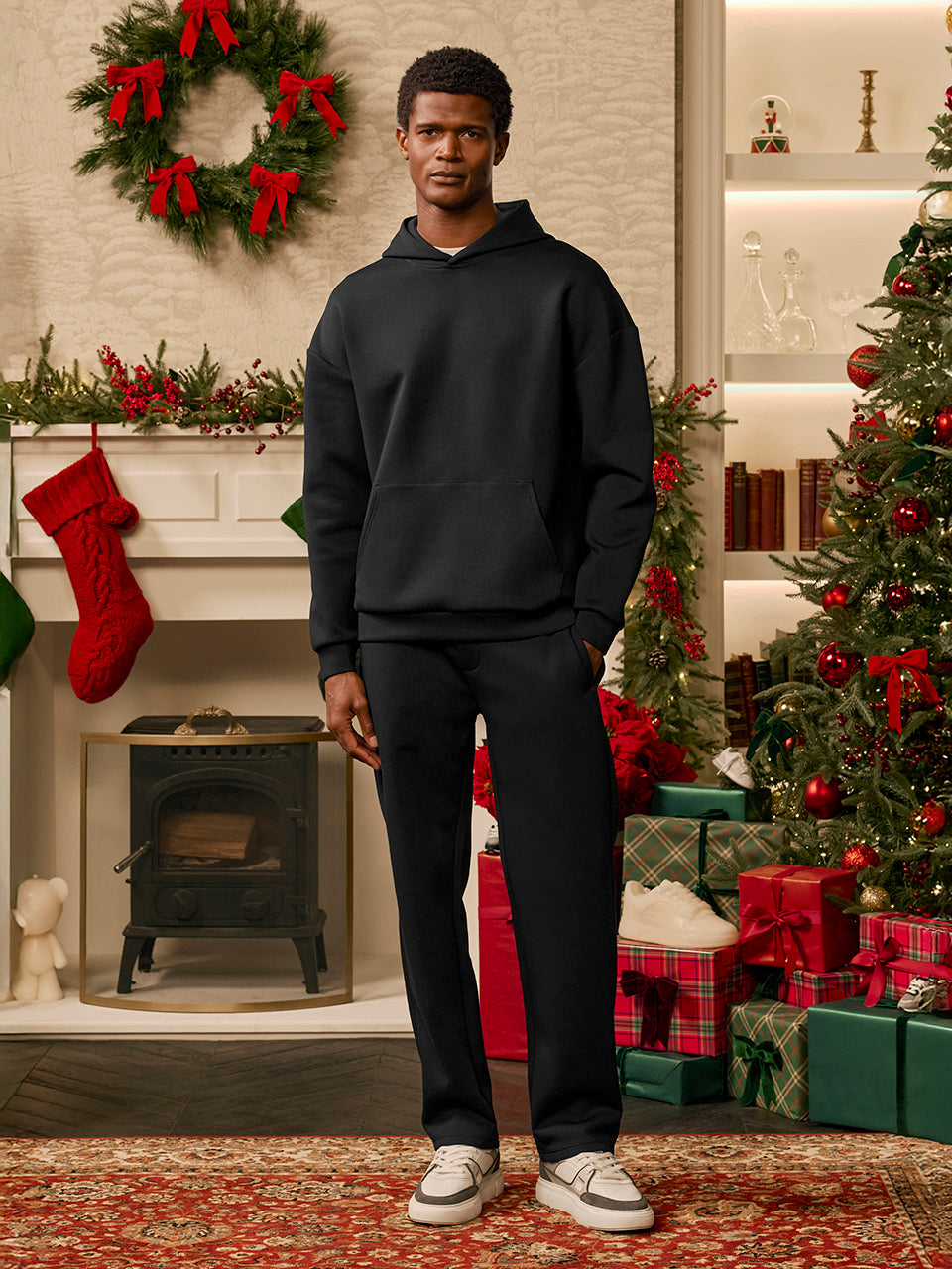 Interlock Jersey Straight Leg Jogger in Black