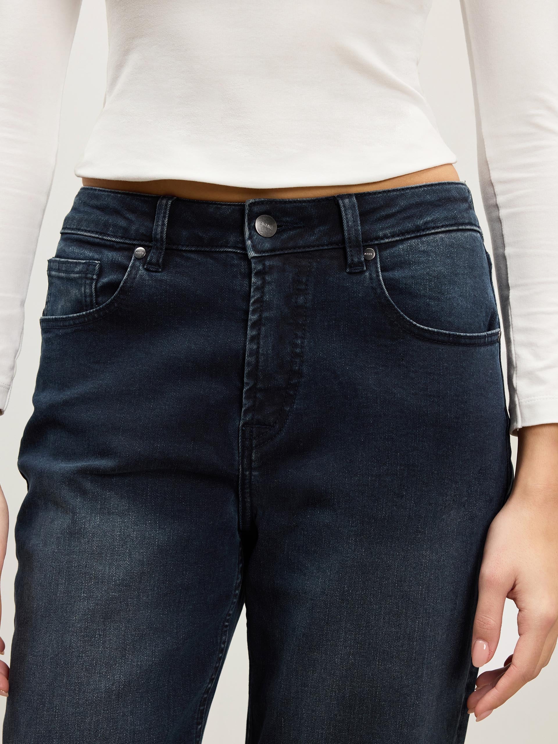 Womens Straight Leg Denim Jeans in Midnight Blue