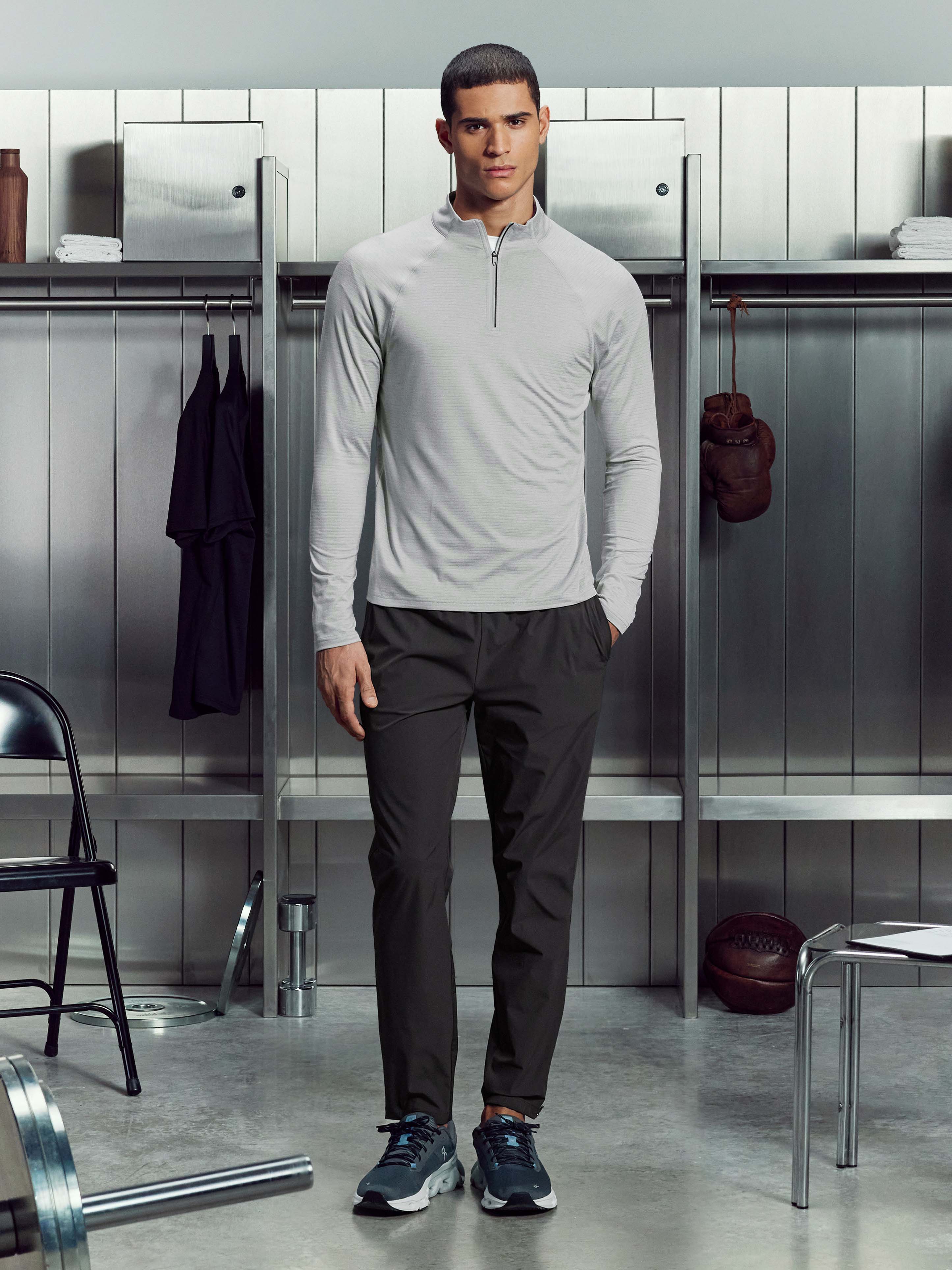 Condition Half Zip in Mid Grey