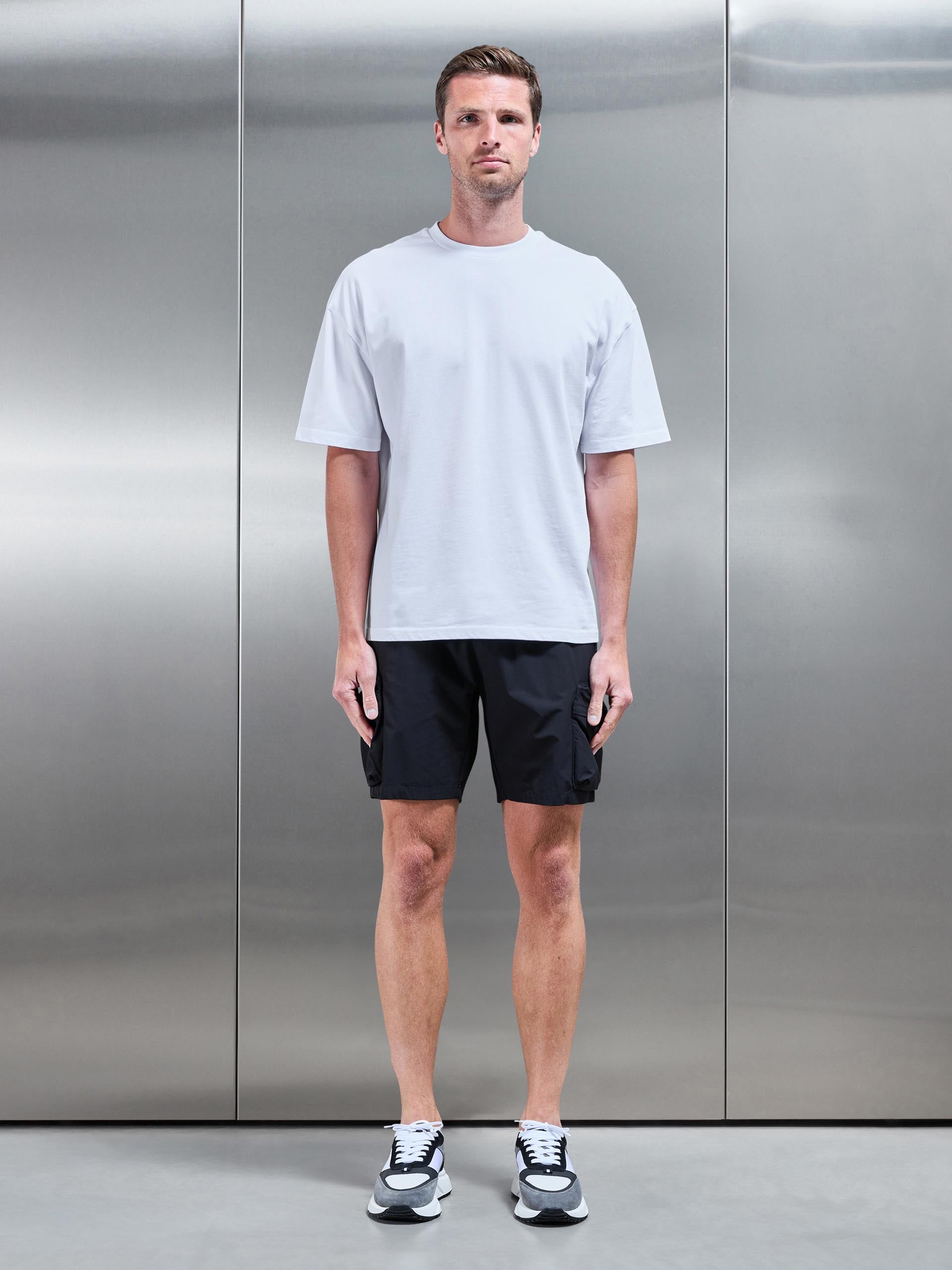 3D Pocket Cargo Short in Black