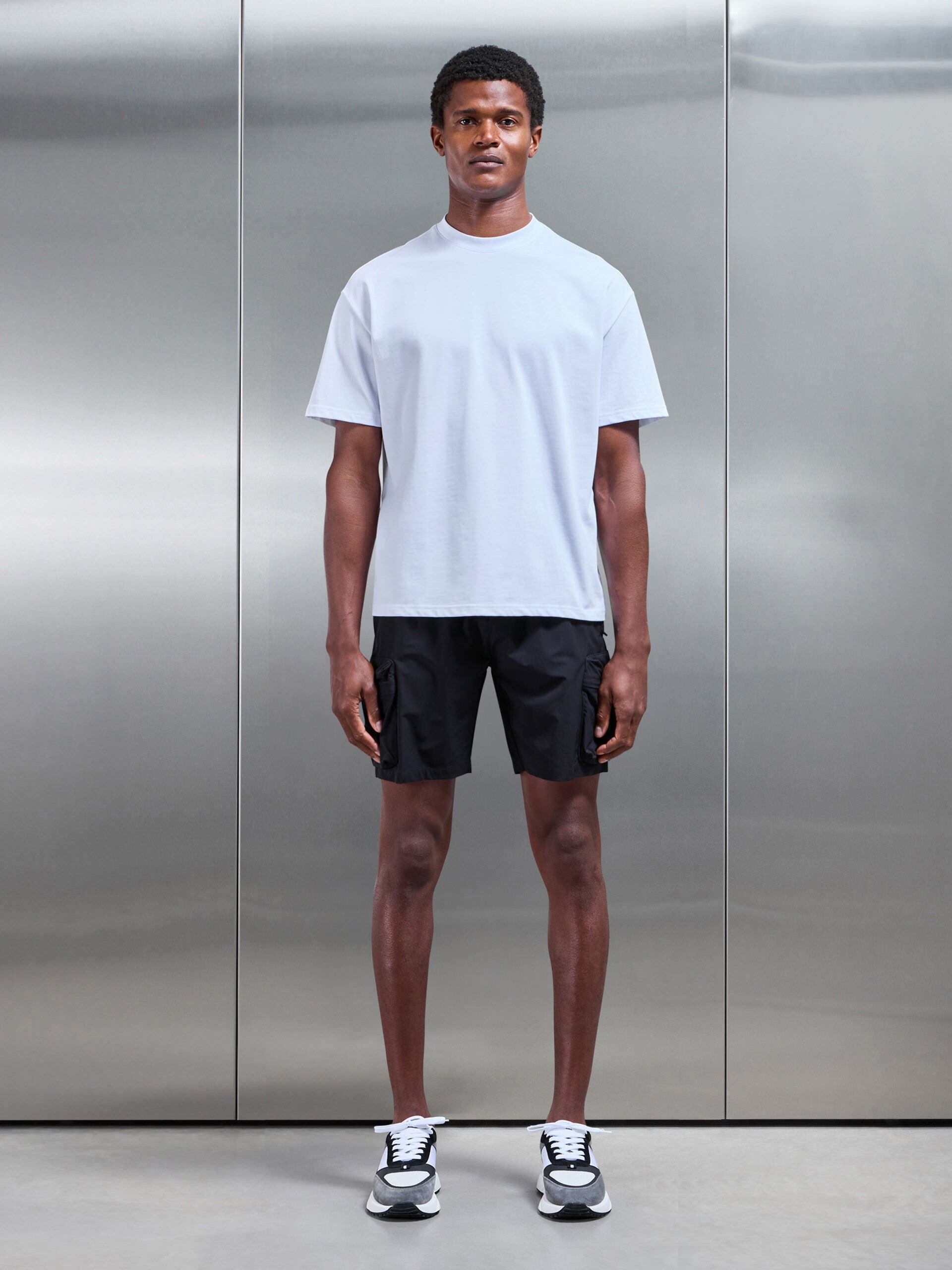 3D Pocket Cargo Short in Black