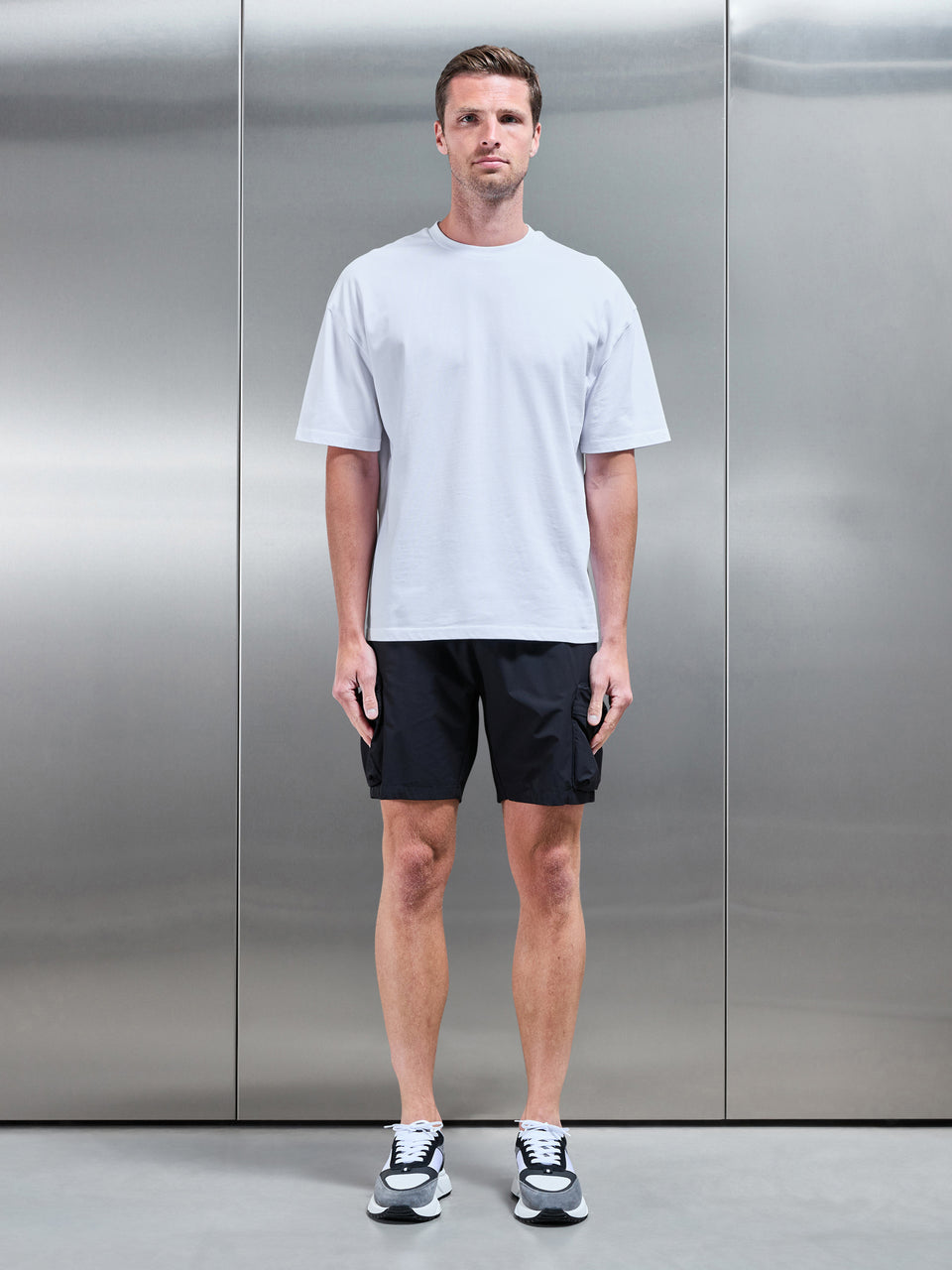 3D Pocket Cargo Short in Black
