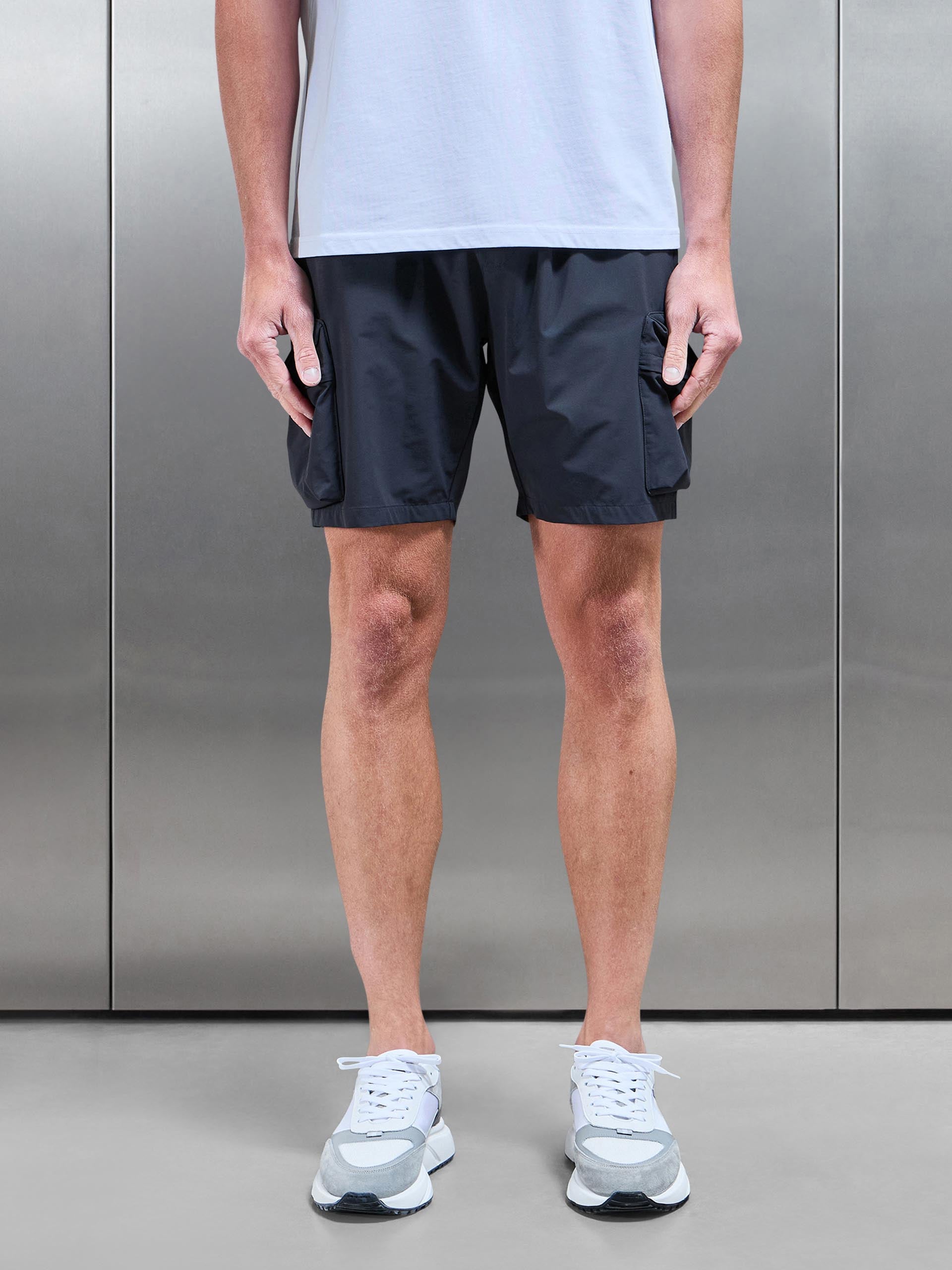 3D Pocket Cargo Short in Grey
