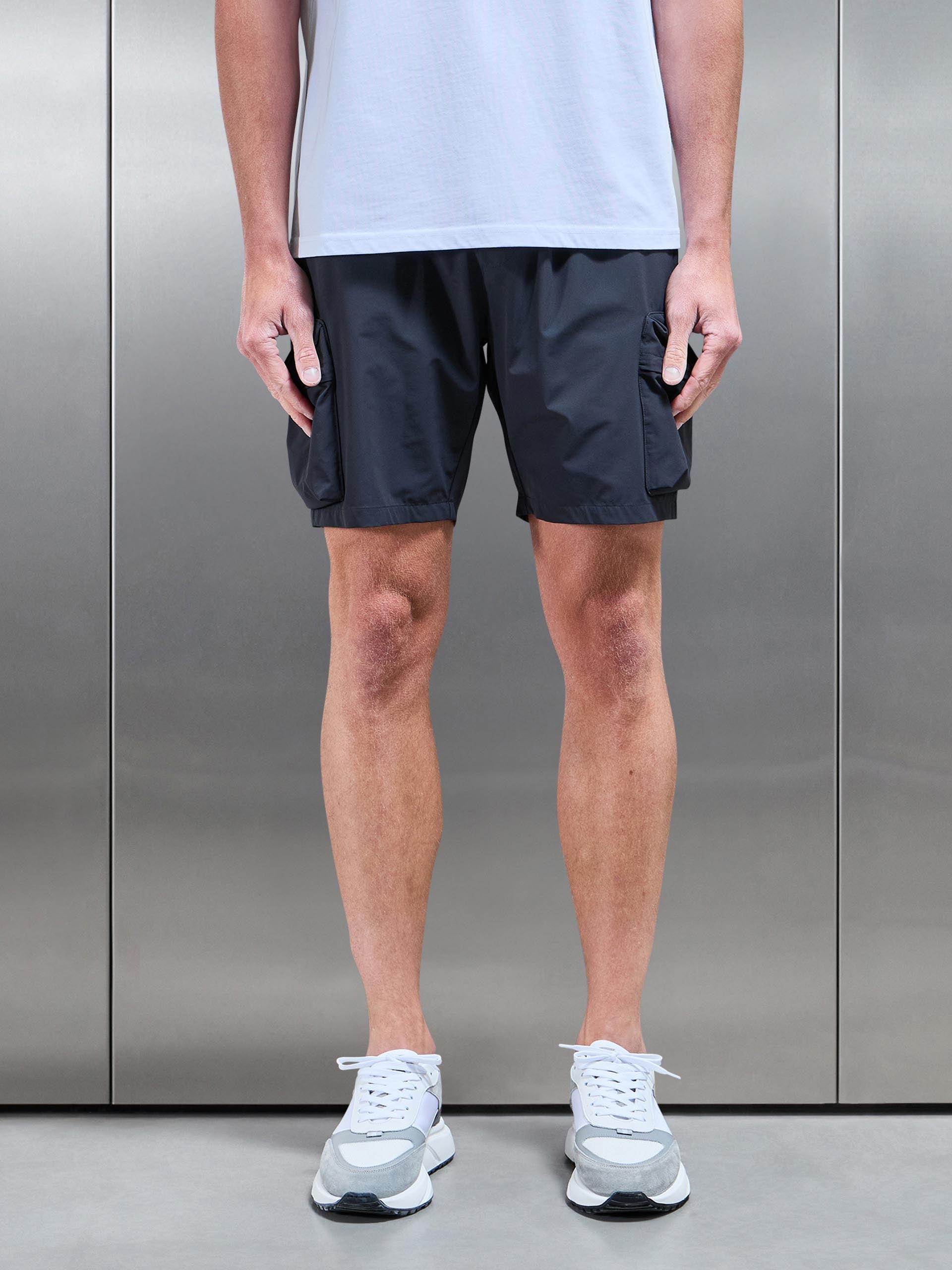 3D Pocket Cargo Short in Grey
