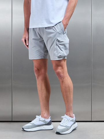 3D Pocket Cargo Short in Mid Grey