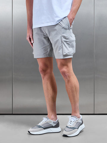3D Pocket Cargo Short in Stone