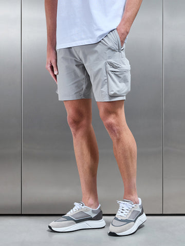 3D Pocket Cargo Short in Stone