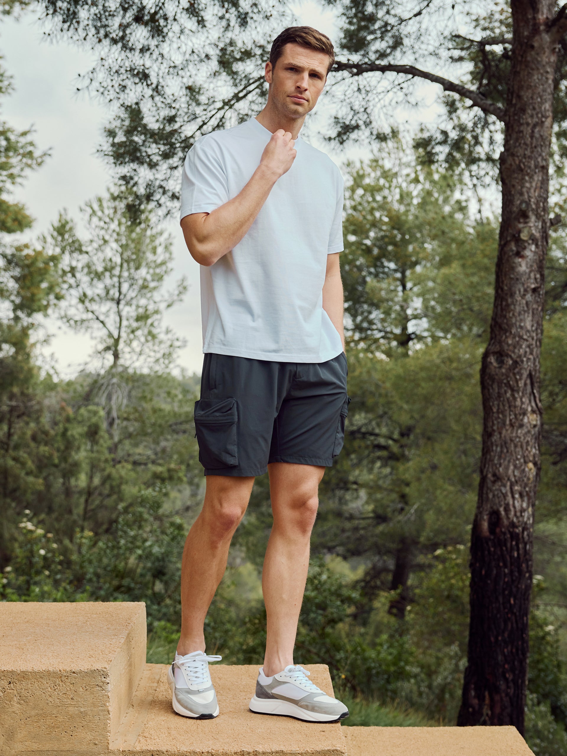 3D Pocket Cargo Short in Grey