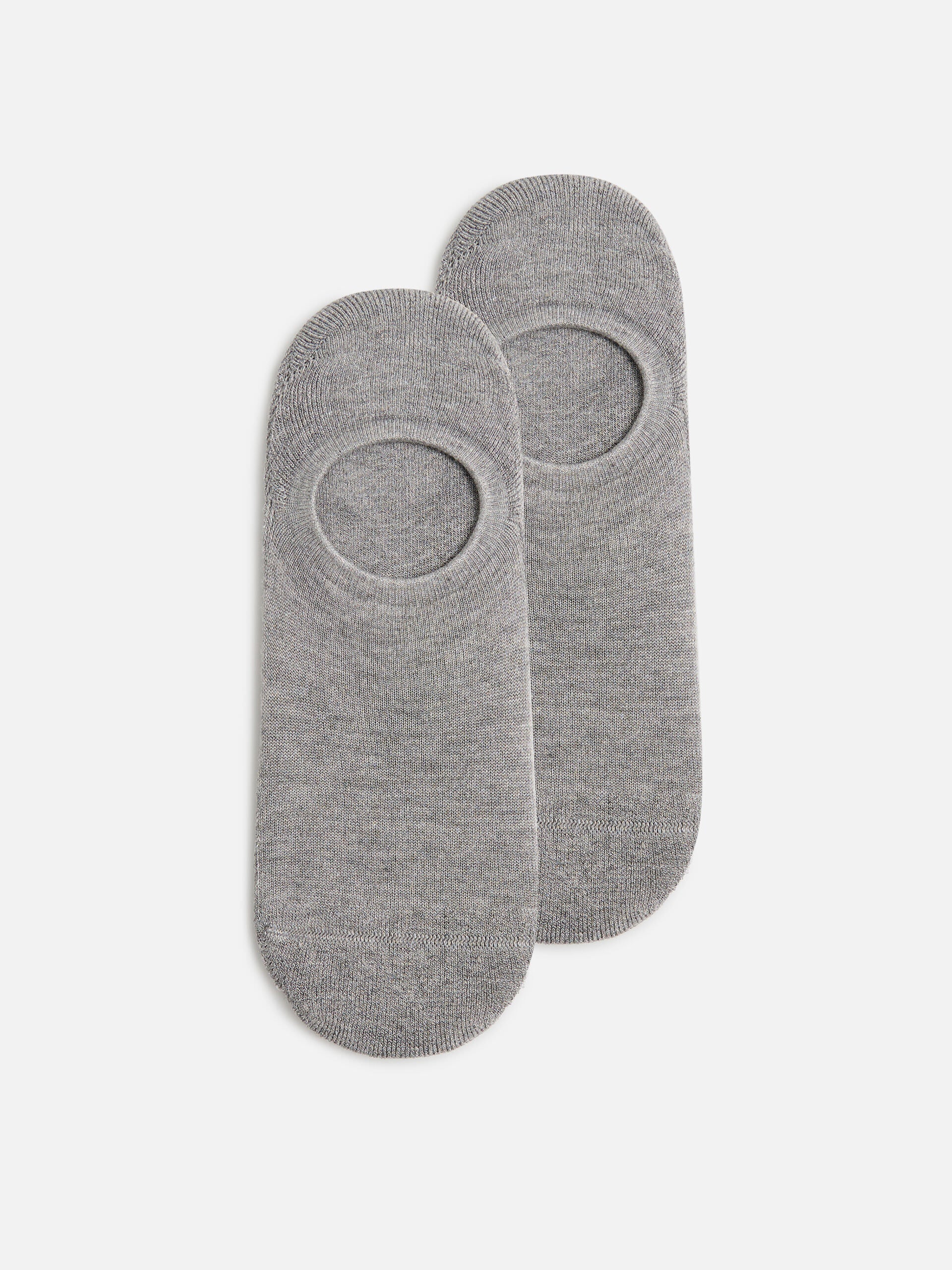 3 Pack Invisible Cushioned Sock in Black White Marl Grey