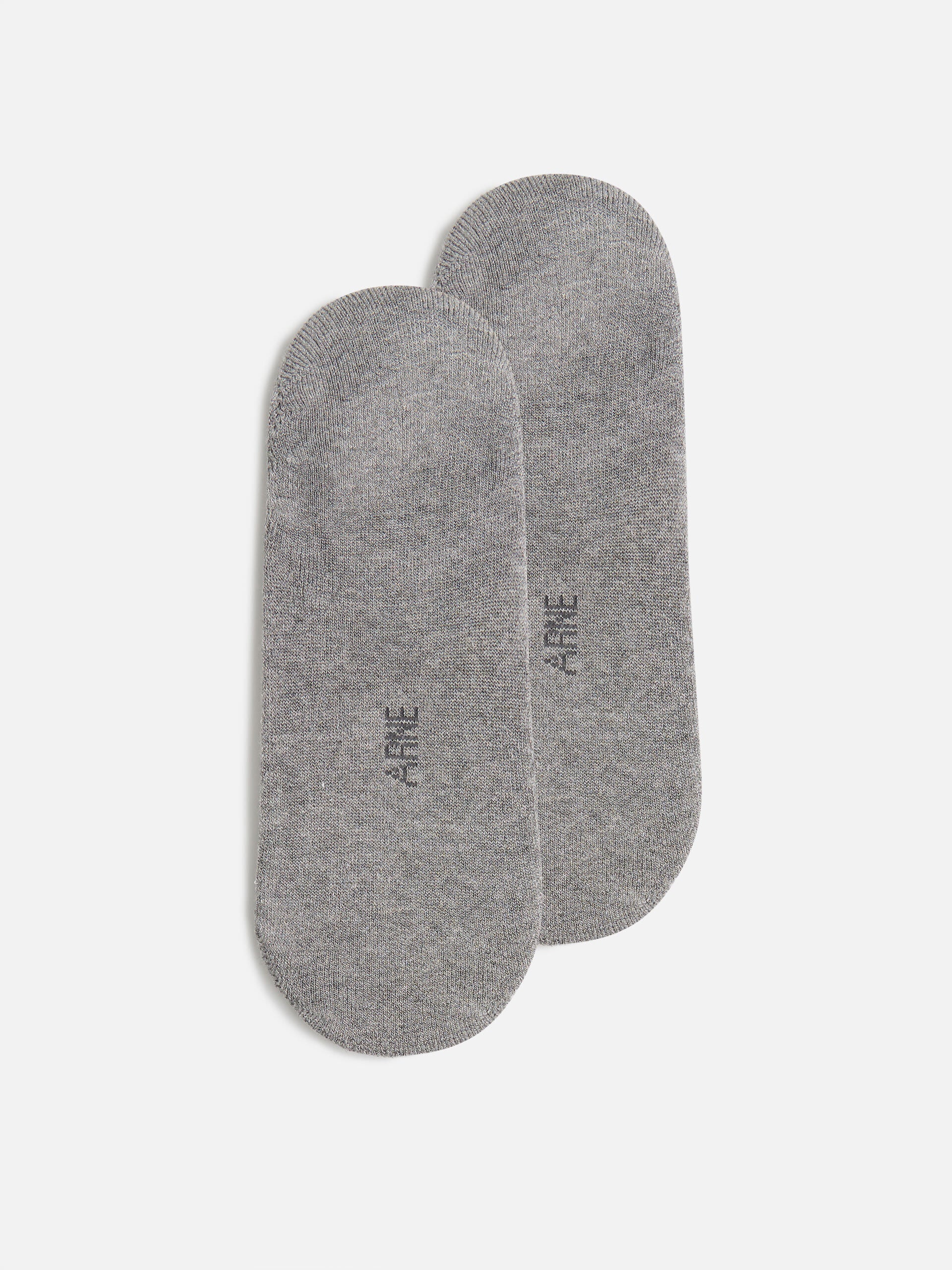3 Pack Invisible Cushioned Sock in Black White Marl Grey
