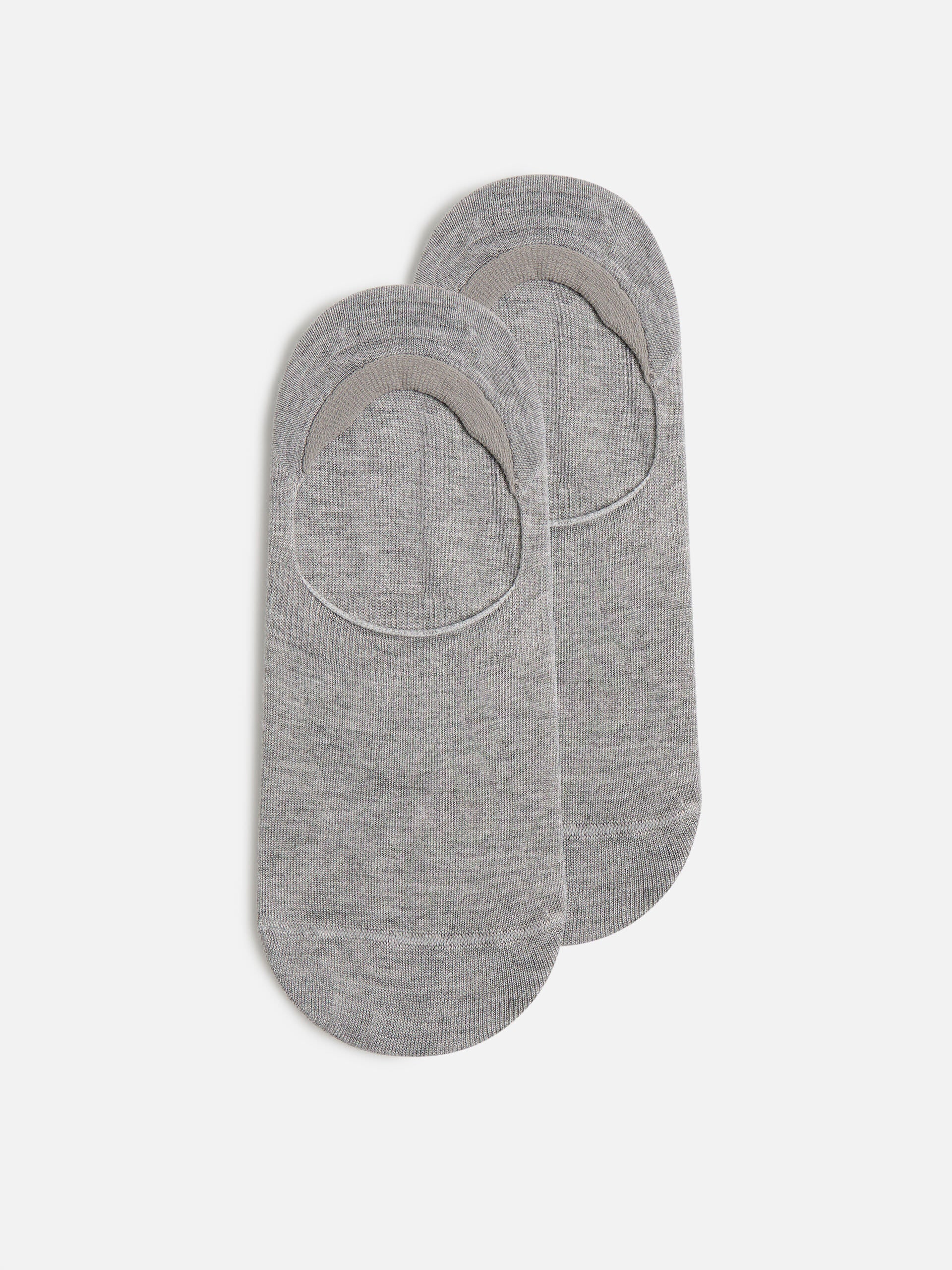 3 Pack No Show Sock in Black White Marl Grey