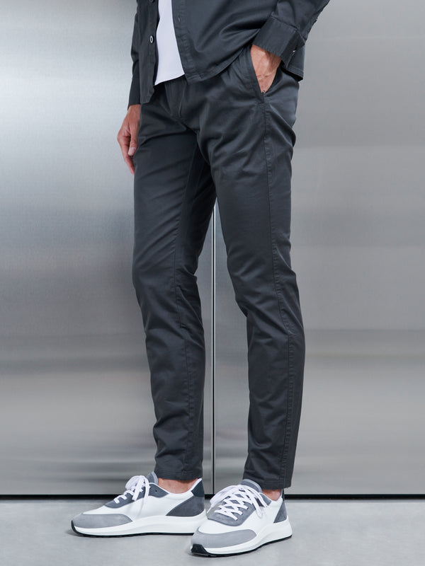 Cotton Tailored Trouser in Grey