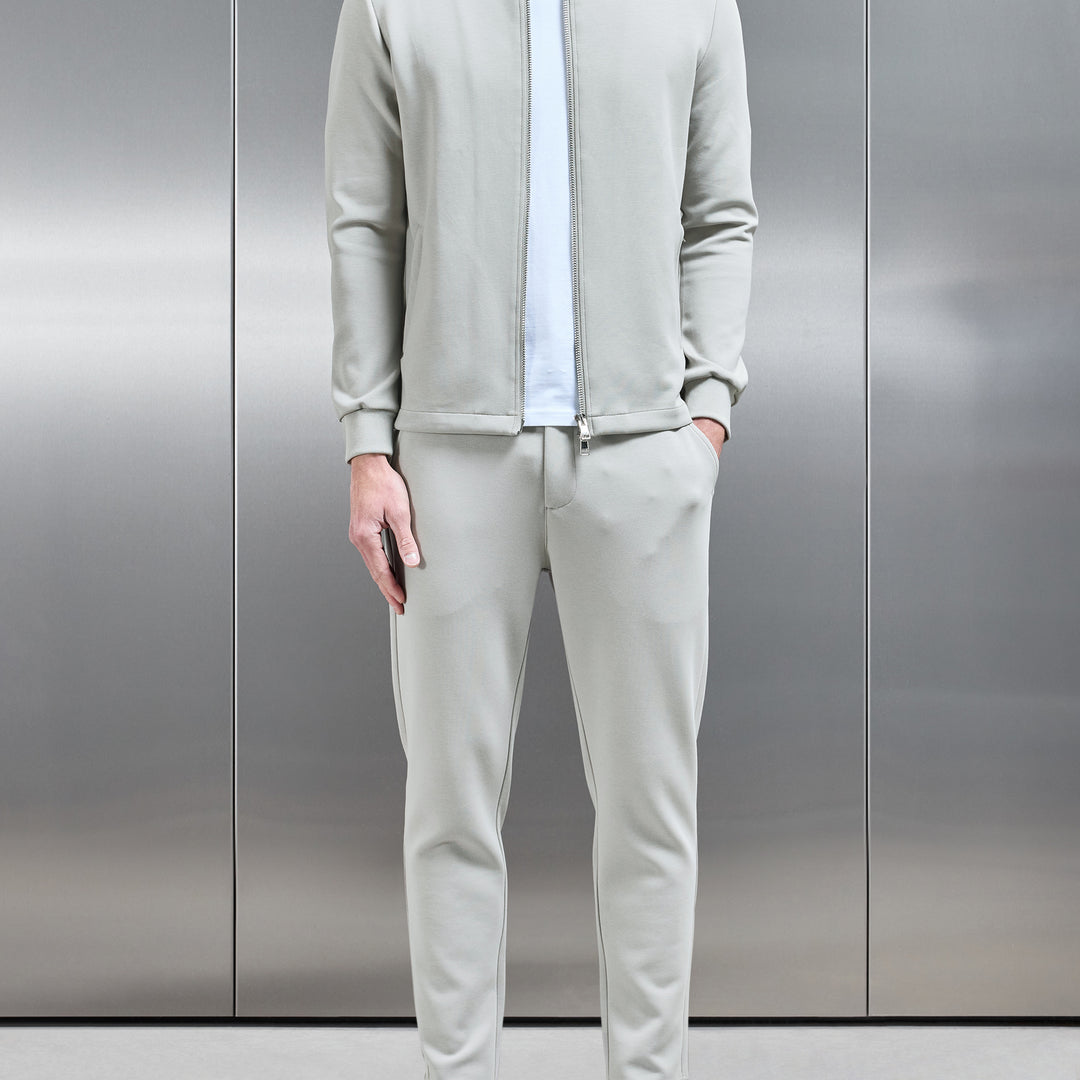 Tailored Interlock Bomber Jacket in Stone