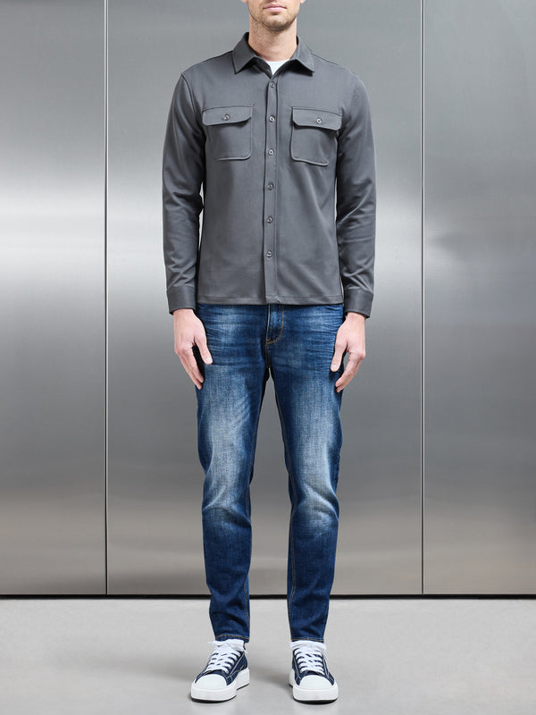 Textured Overshirt in Grey