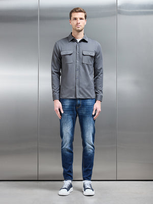 Textured Overshirt in Grey