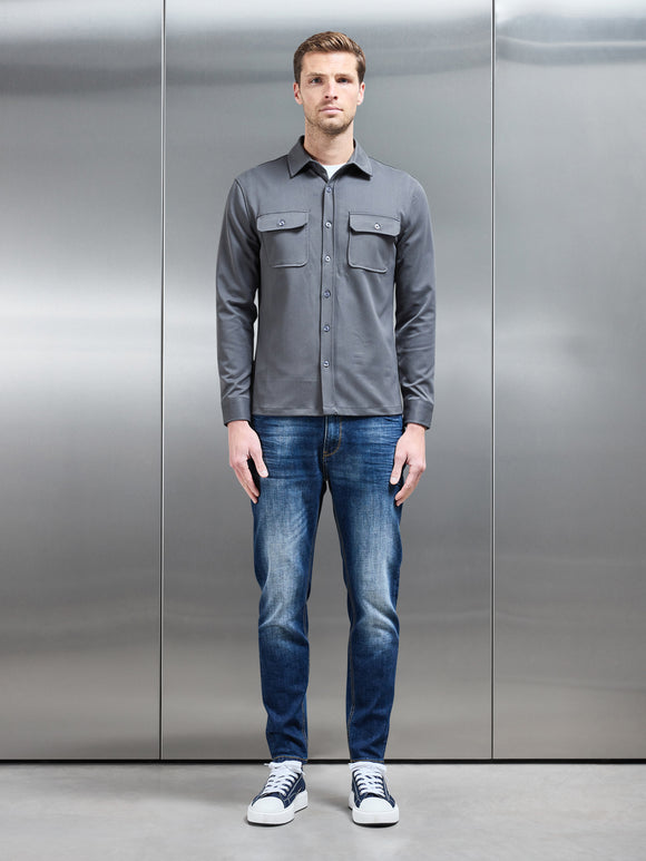 Textured Overshirt in Grey