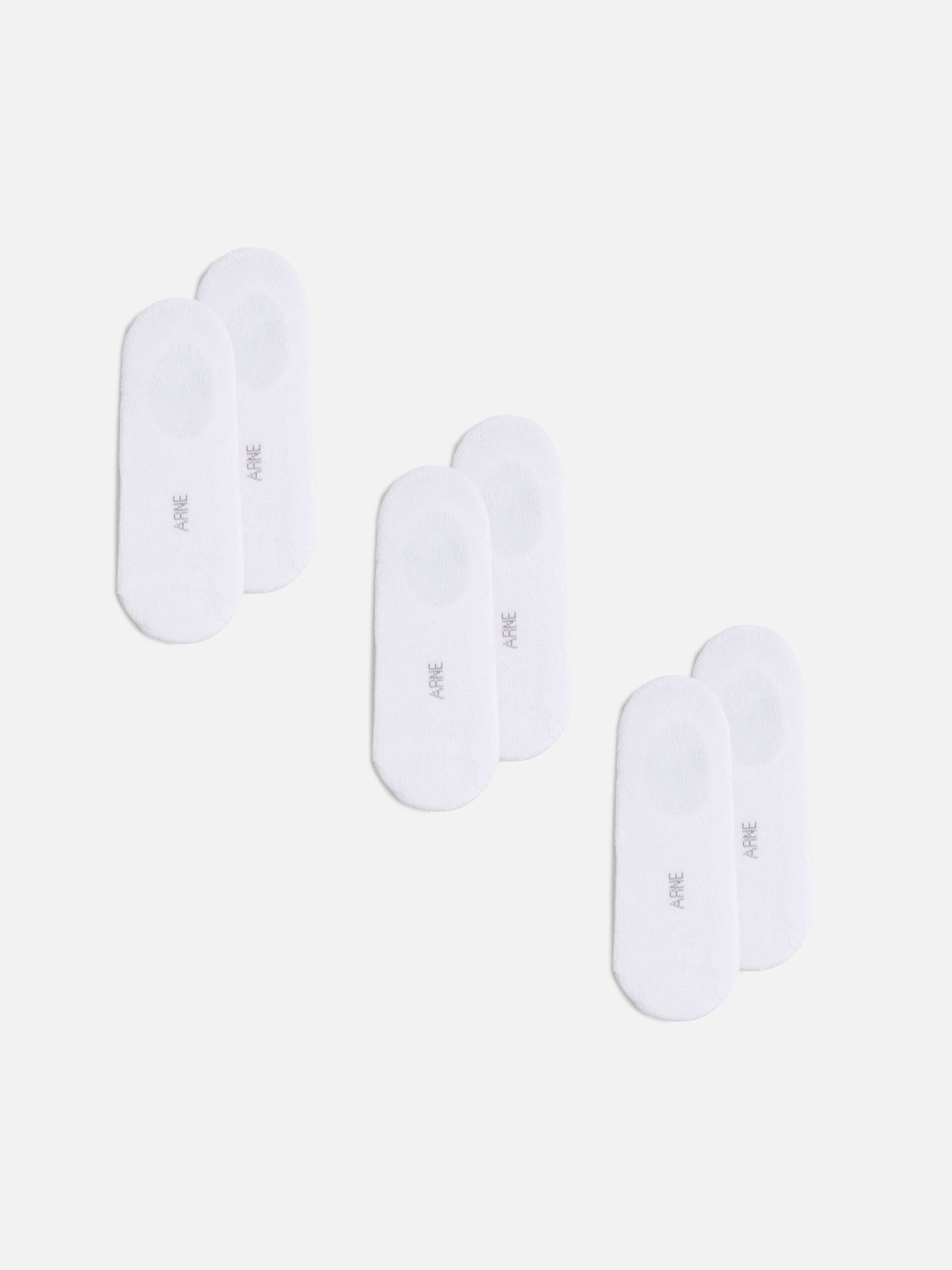 3 Pack Invisible Cushioned Sock in White