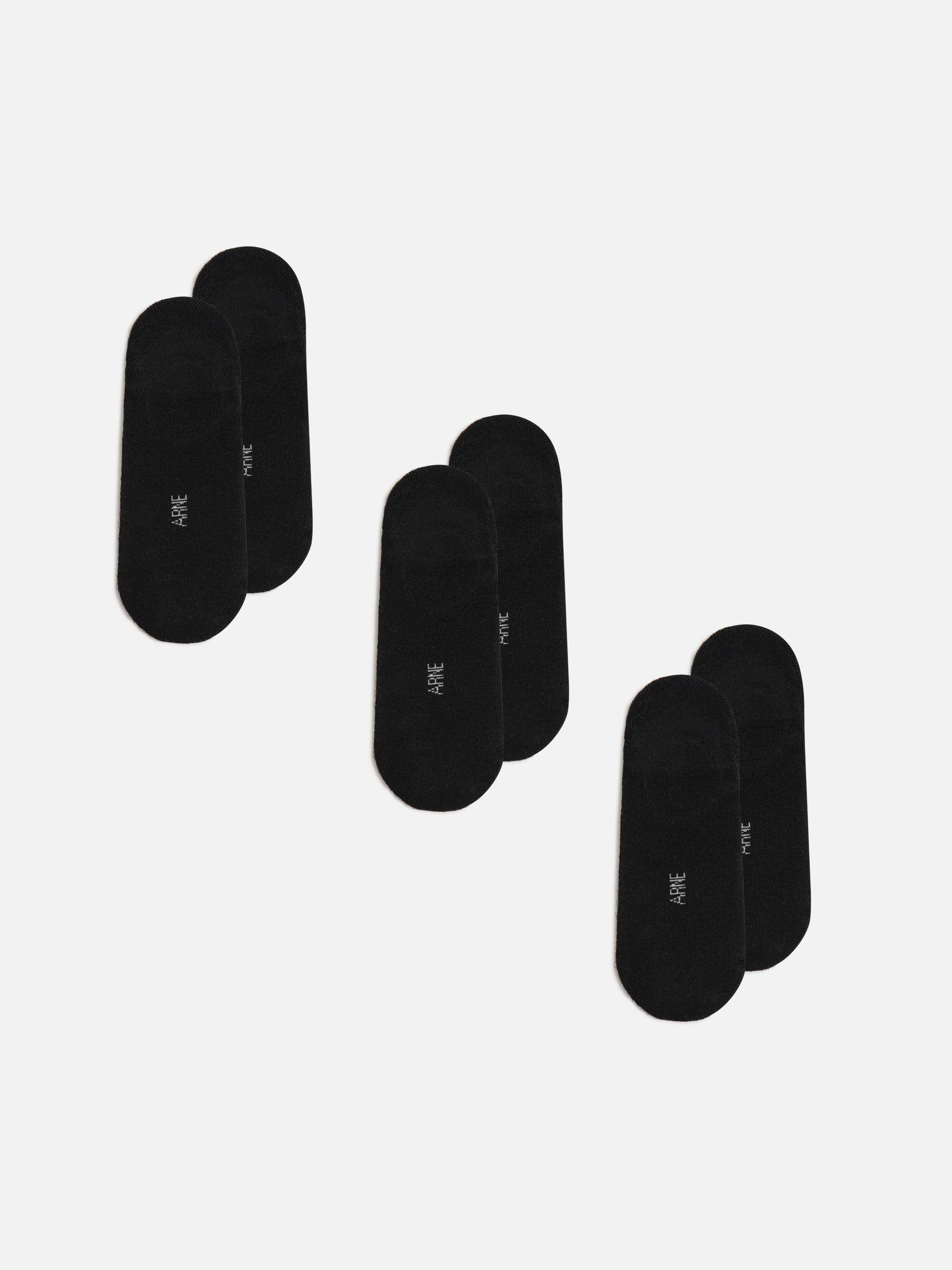 3 Pack Invisible Cushioned Sock in Black
