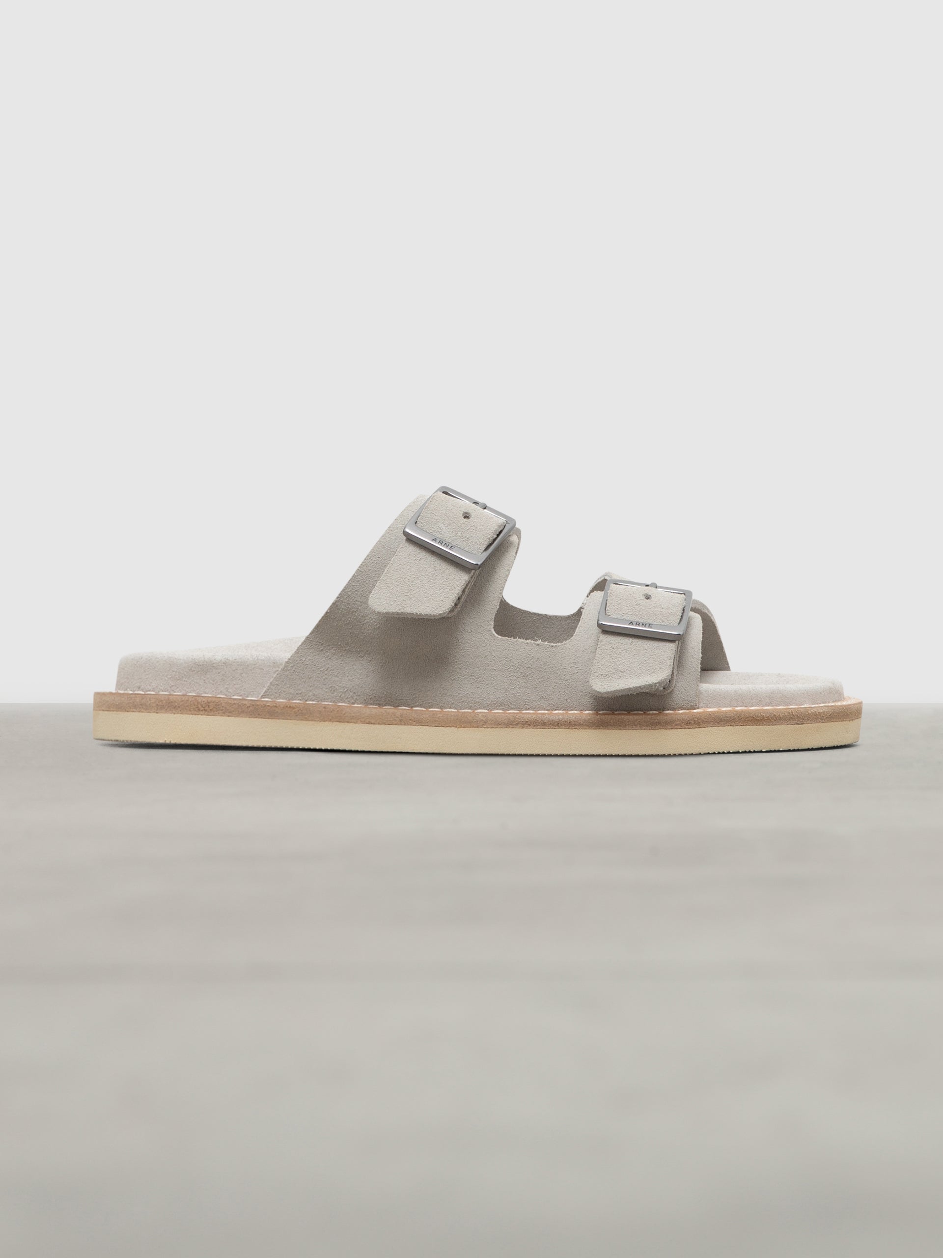 Womens Suede Sandal in Grey