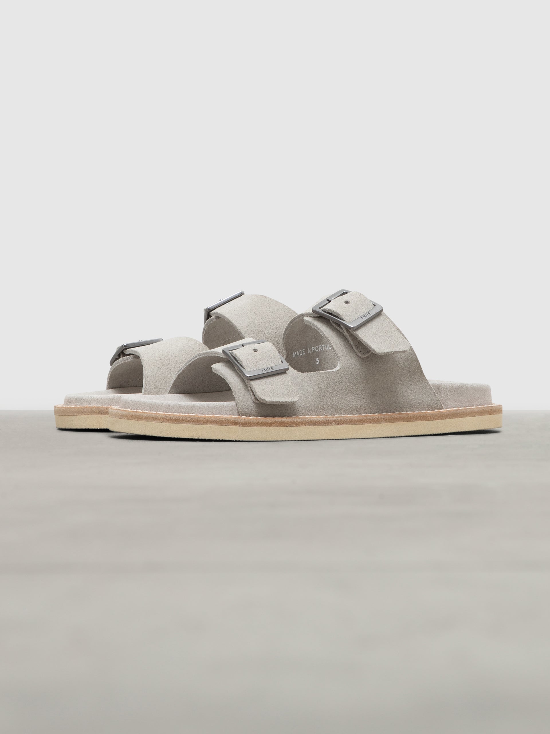 Womens Suede Sandal in Grey