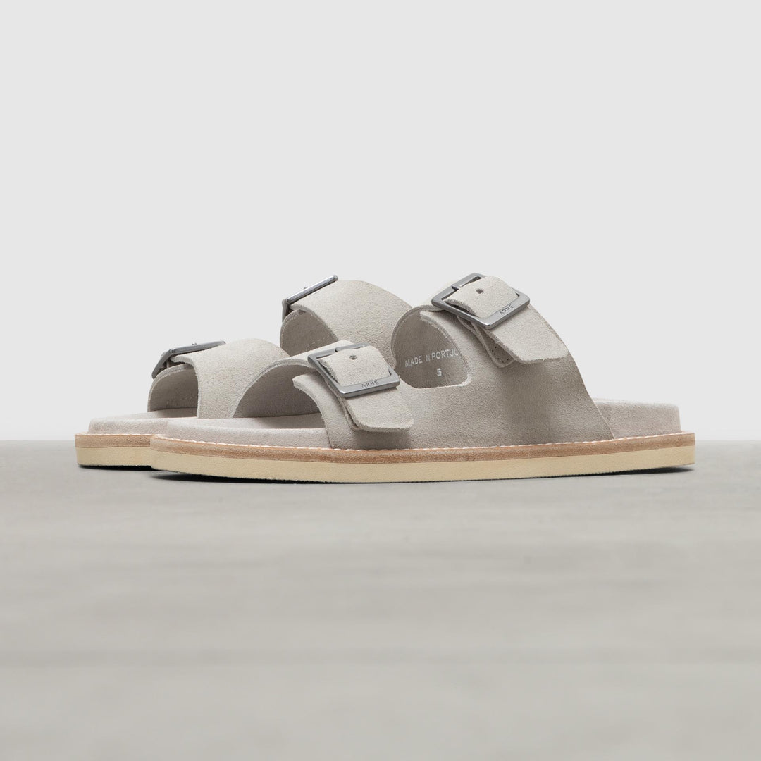 Womens Suede Sandal in Grey