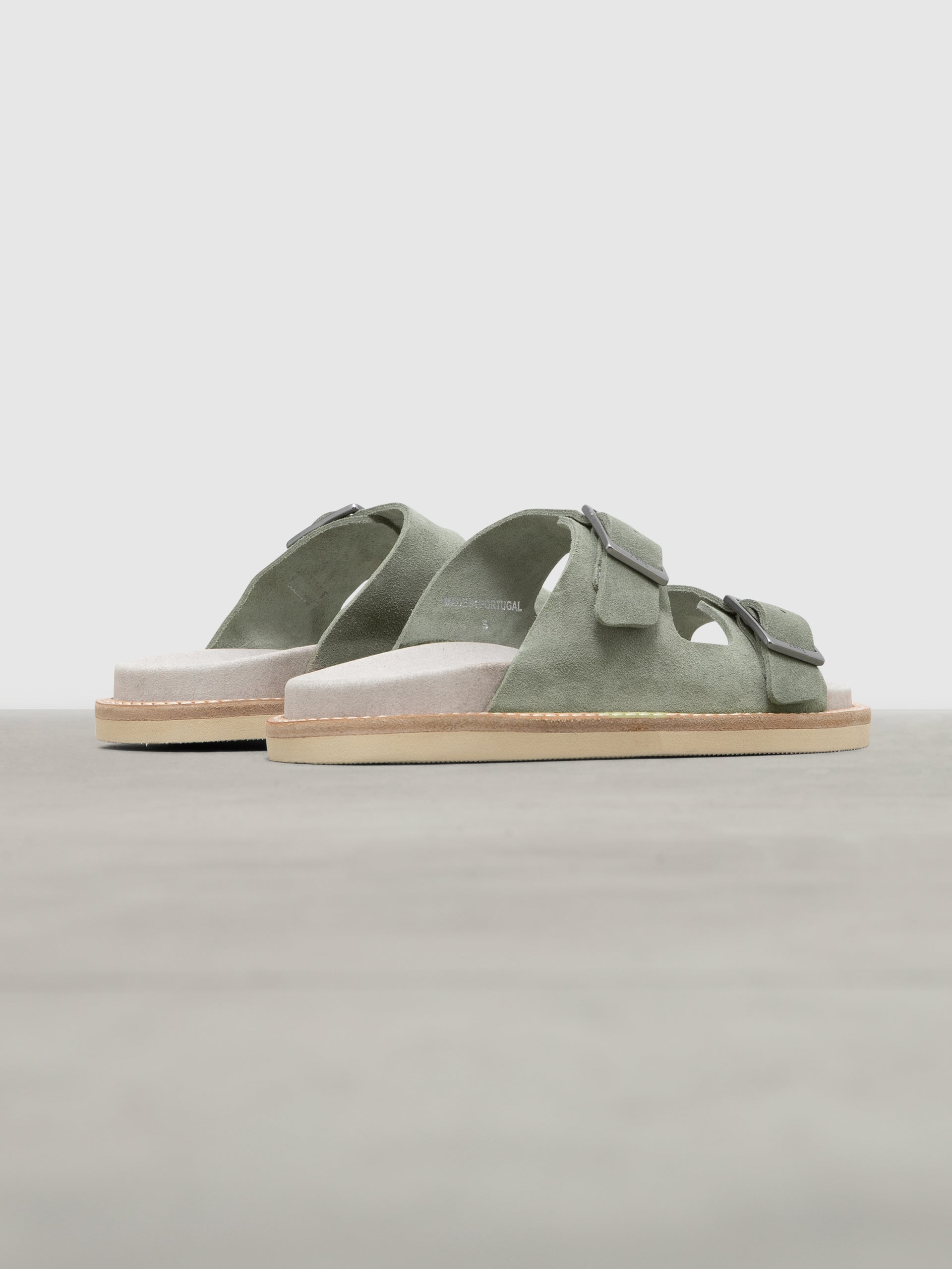 Womens Suede Sandal in Olive