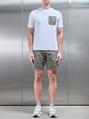 Active Cargo T-Shirt in White Olive