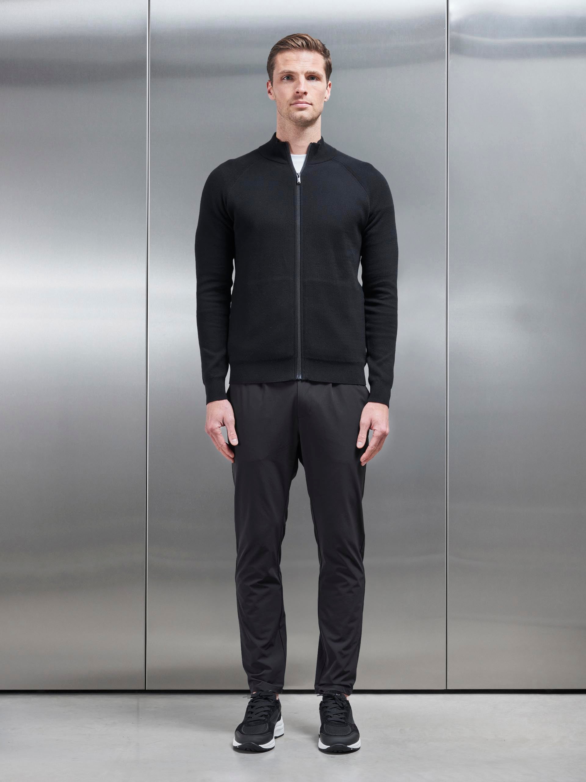 Technical Stretch Chino Trouser in Black