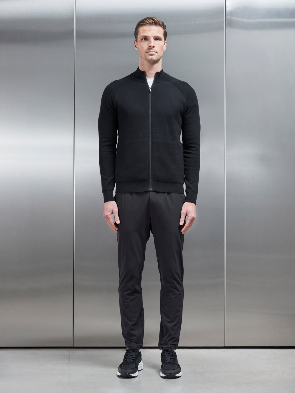 Technical Stretch Chino Trouser in Black